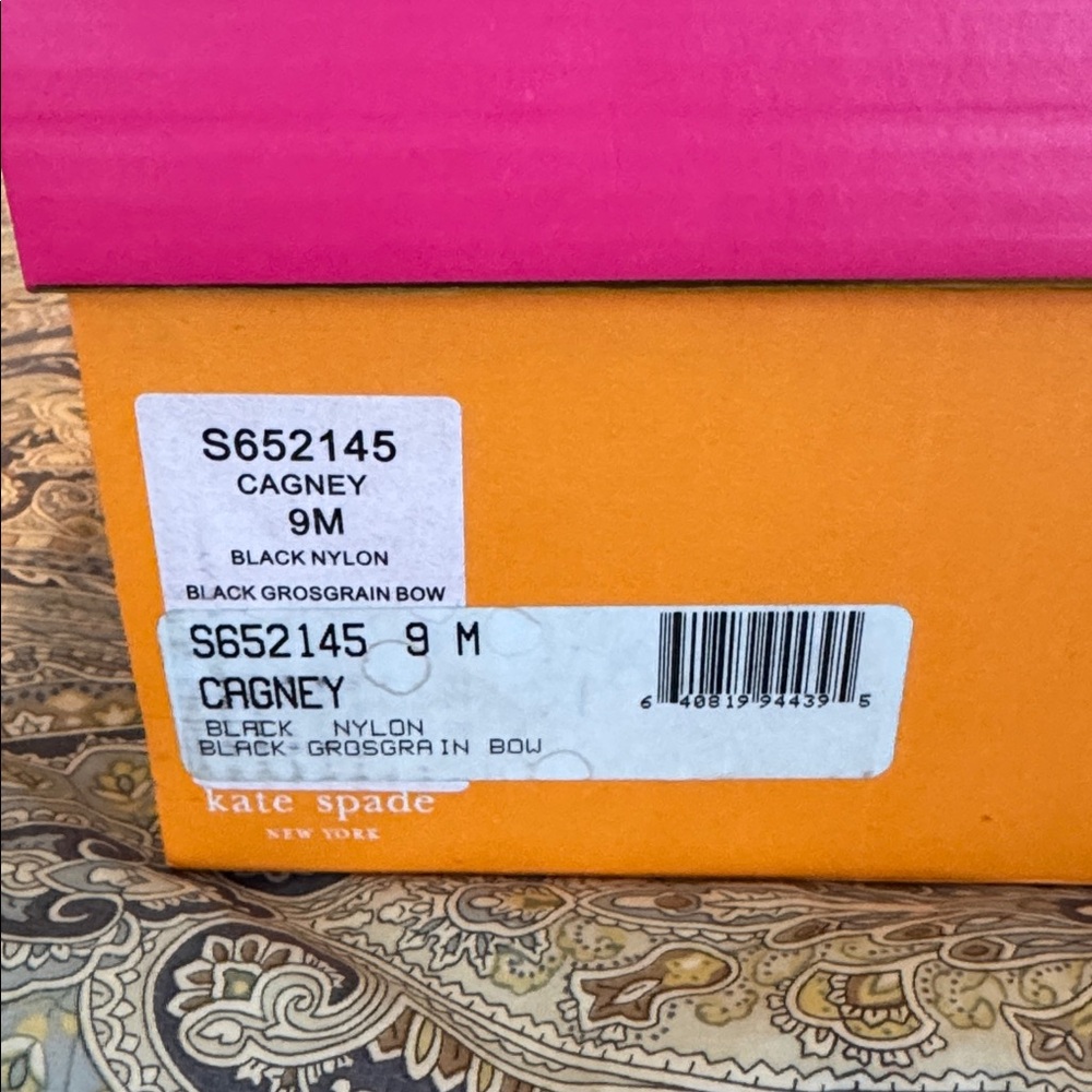 kate spade Black Nylon Shoe Box with Pink Lid